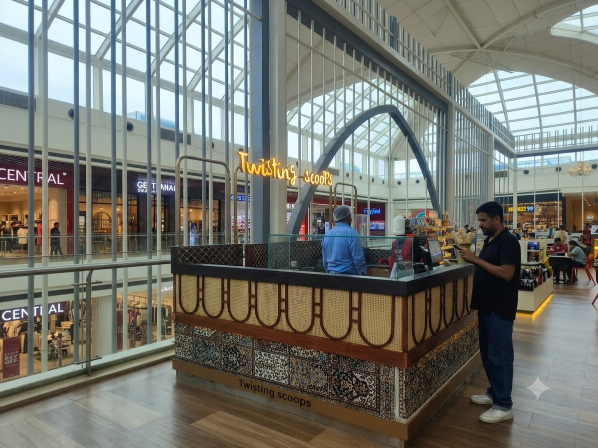 Twisting scoop Lulu mall lucknow